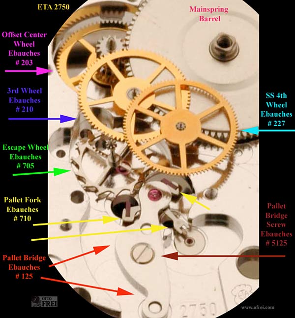 Images of Parts for the ETA 2750 Movement Page 7